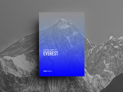Seven Summits blue design fresh minimal mountain poster seven summits