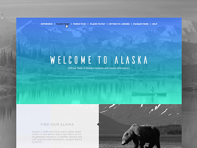 Alaska Travel alaska blue colors design fresh interface minimal mountain ui ux visual website