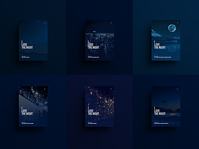 The Night behance blue design gradient inspiration minimal night poster poster design shades ui