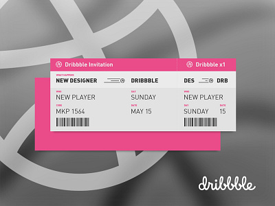 Dribbble Invitation x 1 design designer dribbble invitation invitations invite invites minimal player prospect ticket
