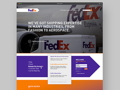 FedEx Web Concept colors design fedex freelance ui userexperience userinterface ux webdesign webdesigner website websitedesign