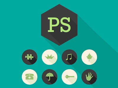 Long Shadows Photoshop Actions icons long shadows photoshop actions