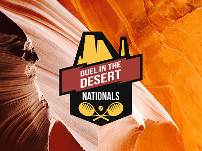 Duel in the Desert Nationals branding desert orange sports logo tennis tournament logo