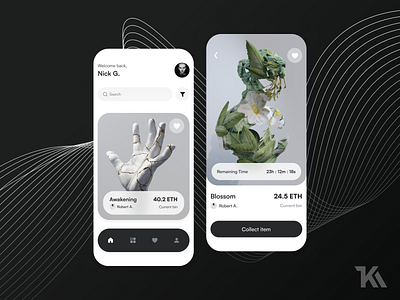 NFT app app design figma mob mobile design nft ui ux