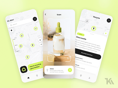 Recycling App app design figma mob mobile design recycle ui ux