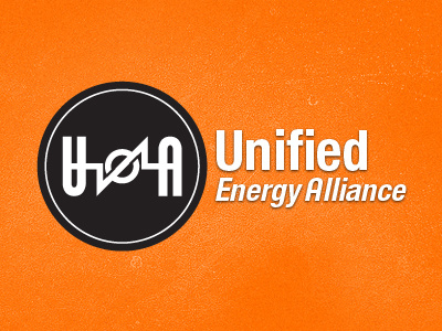 Unified Energy Alliance Logo Concept ambigram energy logo orange