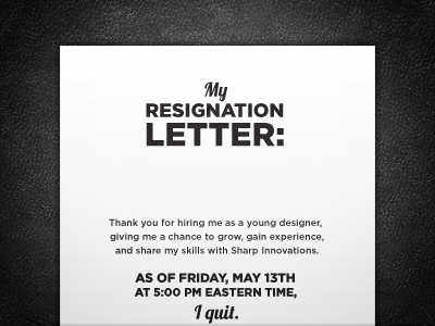Pretty Resignation Letter gotham letter lobster new job resignation