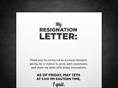 Pretty Resignation Letter