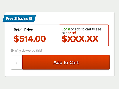 MAP Pricing add to cart ecommerce map ui
