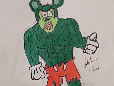 Hulk Mickey illustration sketch