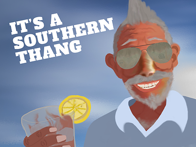 Southern Thang branding graphic design grey hair illustration mohawks poster design posters print senior citizens tea