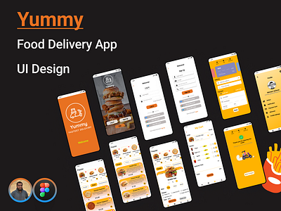 Yummy | Food Delivery App app design design figma mobile app ui ux