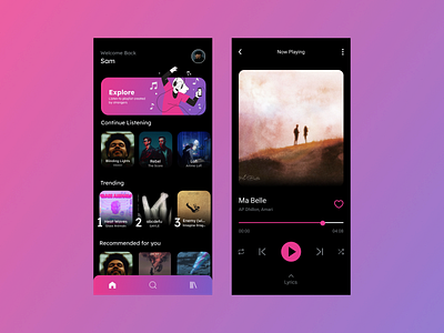 Music App – UI Design app design ui
