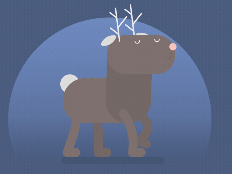 Rudolph Died, I guess..? animation art christmas colors halloween internship mograph walk cycle practice rudolph walk cycle motion graphic winter xmas
