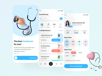 Doctor Appointment App appointment clinic consultation design doctor app doctor appointment dribbble shots health health app hospital medical medical app medical care mobile app online doctor treatment treatment app ui ux