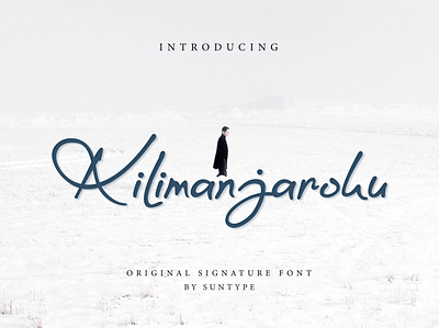 Kilimanjaroku Font branding design font font typeface graphic design handwriting font handwritten font illustration kilimanjaro script font signature signature font simple font typeface