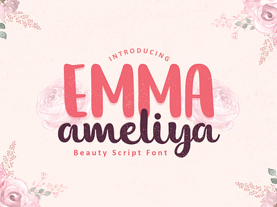 Emma Ameliya Font brush brush font font graphic design handwriting handwriting font handwritten font ligature script font suntype typeface