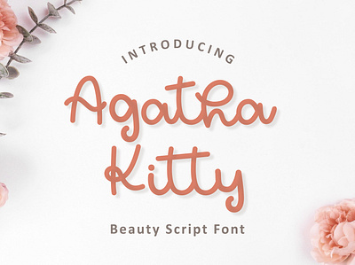 Agatha Kitty Font design flowy font girly font graphic design handwriting font handwritten font script font simple typeface wedding font