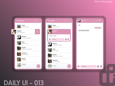 Direct Message graphic design ui