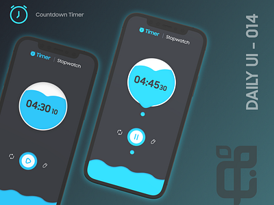 Liquid Countdown Timer graphic design ui