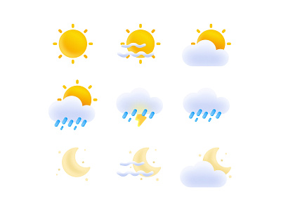 Weather icons by Diego Pereira on Dribbble