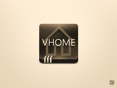 VHOME Smart Home Mobile App Logo 3d icon android app app icon app logo golden ios app mobile app smart home smart house vhome vyrox