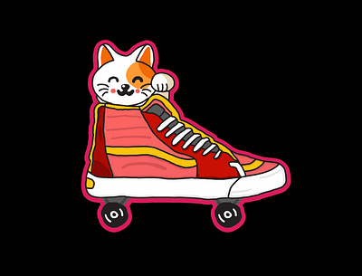 SCATE abstract app design doodle funny graphic design illustration kucing sepatu ui