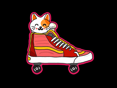 SCATE abstract app design doodle funny graphic design illustration kucing sepatu ui