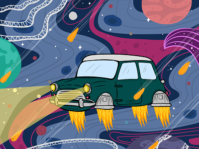 Car Space animation graphic design illustration mini space