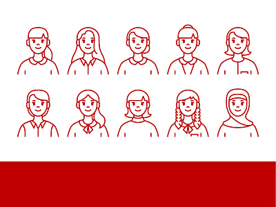 Female Character avatar character design face flat icon illustration vector