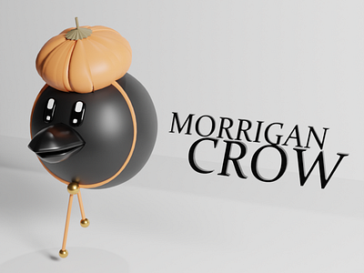 Morrigan Crow in NEVERMOOR 3d 3dart 3ddesign 3dmodeling blender blender3d book branding character crow design digitalart digitaldesign fanart illustration logo nevermoor nftart pumkin ui