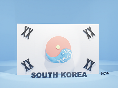 Korea Flag 3d 3dart 3ddesign 3dmodeling blender branding design illustration
