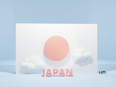 Japan Flag 3d 3dart 3ddesign 3dmodeling blender branding design