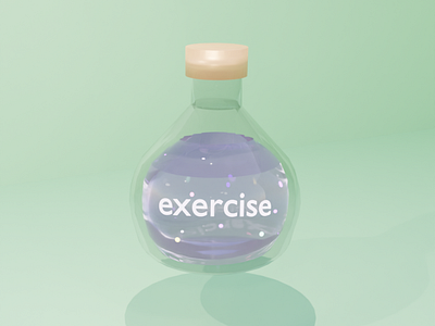 Exercise Magic Potion 3d 3dart 3ddesign 3dmodeling blender branding design illustration logo ui