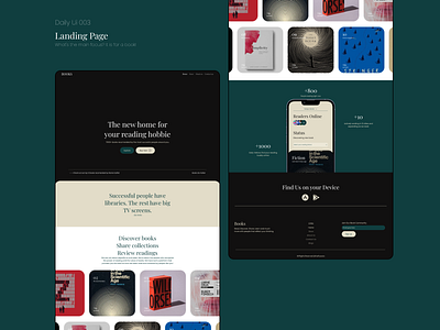 Landing page for a reading community app branding dailyui figma ui ux webdesign webflow
