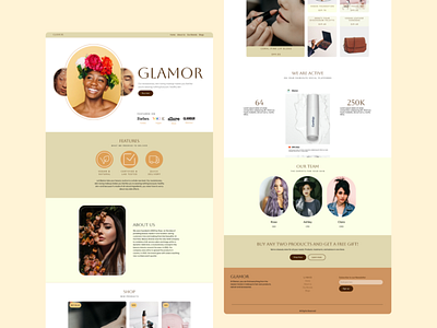 Glamor branding design figma logo ui ux vector web design