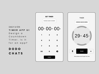 Countdown timer app UI