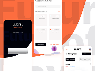 Larvel Smart Home Concept app design ui ux
