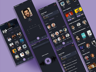 Music streaming app (UI & UX) app design product design ui ux