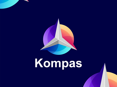 kompas logo concept app branding design icon illustration logo typography ui ux vector