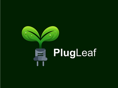 plugleaf concept logo design app branding design icon illustration logo typography ui ux vector