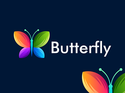 butterfly logo design app branding design icon illustration logo typography ui ux vector