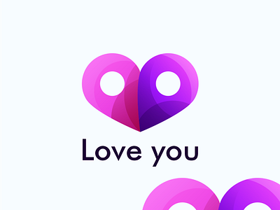 love you design concept logo