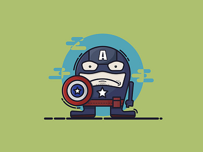 Captain America america art captain carton green iiiustraton line