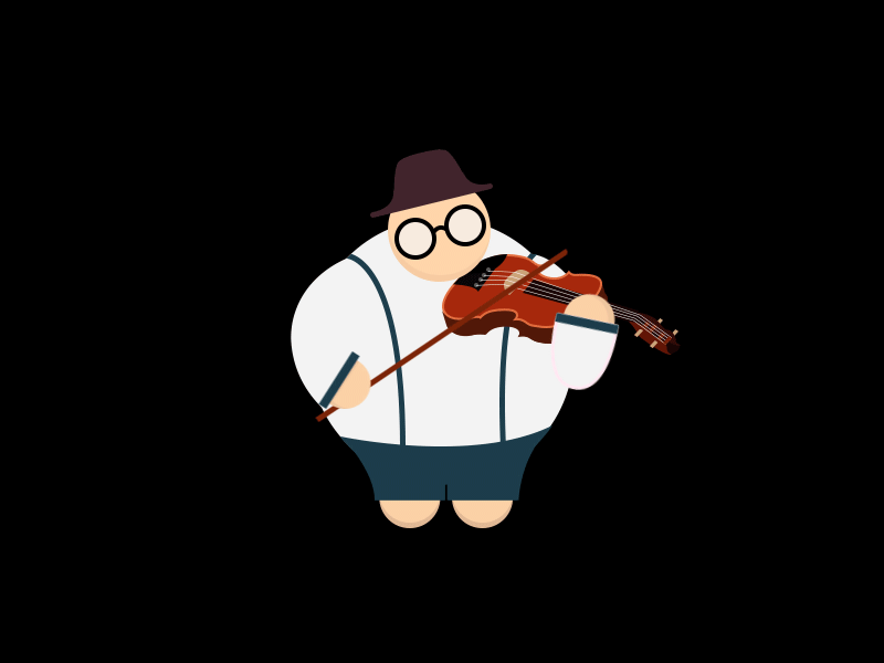 Play The Piano character flat illustrator music
