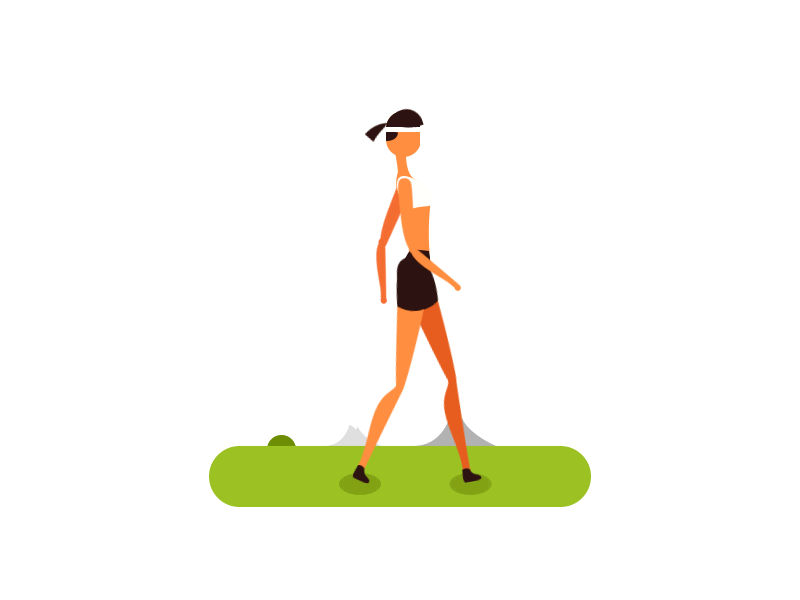 Walking Girl aftereffet animation character gif