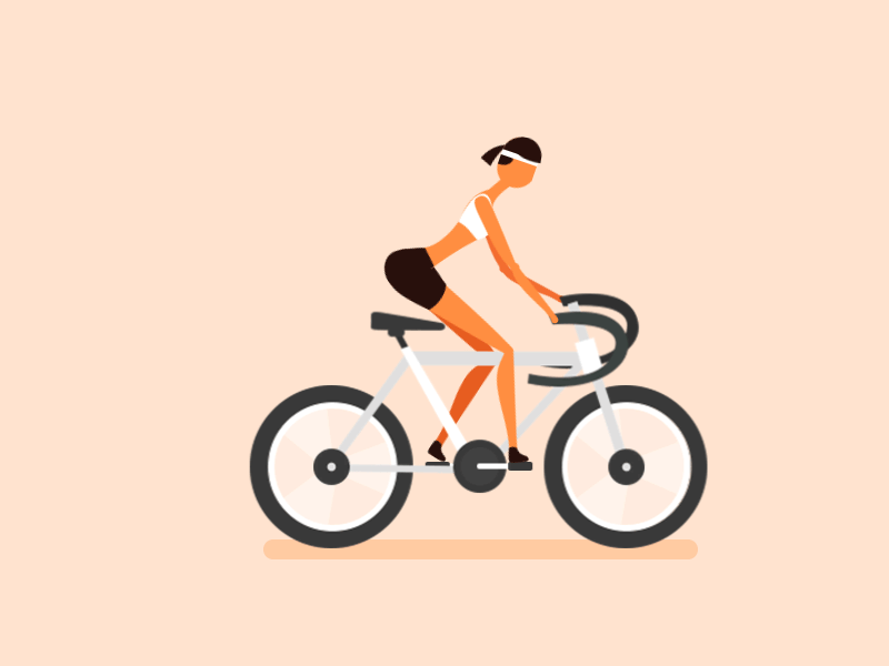Riding Girl after animation bike effect gif illustrator photoshop sport