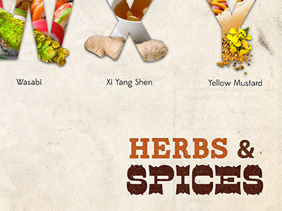 Alphabet Poster: Herbs & Spices poster texture typography vintage