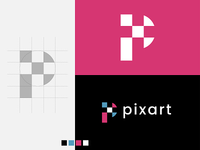 Letter P Logo | Minimalist Logo | Pixel Logo