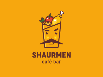 Shaurmen bar cafe logo shawarma